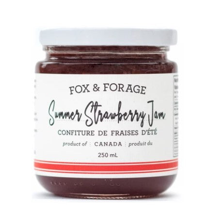 fox and forage summer strawberry jam (250ml jar)