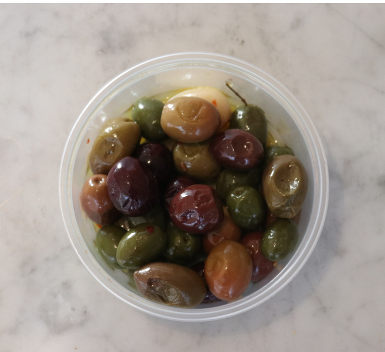 mixed olives, rosemary, citrus (500ml)