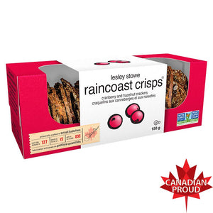 Crackers - raincoat crisps, cranberry hazelnut (150 g box)